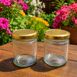 Straight Jar - Gold Metal Cap 200 ml