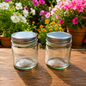 Straight Small Clear Jar Silver Screw Cap - 100 ml