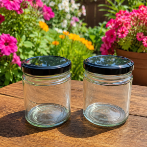 Straight Jar - Black Metal Cap 200 ml