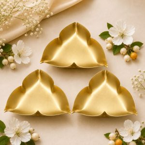 Gold Shine 3 Petal Urli - 3 Inch