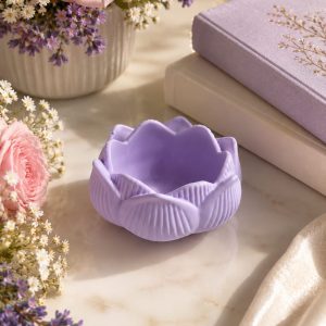 Lotus Concrete Jar - Purple