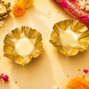 Gold Shine Flower Urli - 3 Inch