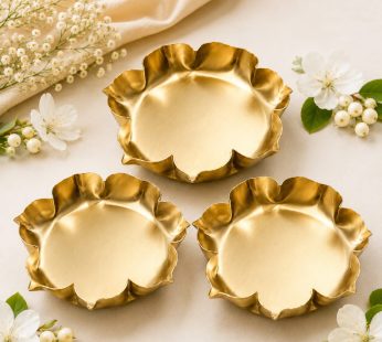 Gold Shine Lotus Urli – 3.5 inch