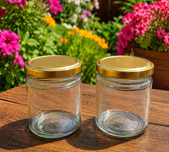 Straight Jar – Gold Metal Cap 200 ml