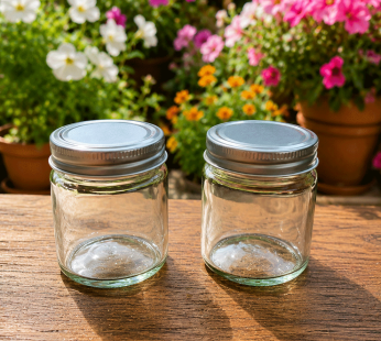 Straight Small Clear Jar Silver Screw Cap – 100 ml