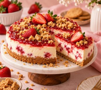 Strawberry Cookie Cheesecake